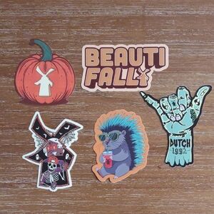 Dutch Bros Fall / Halloween Colorful Sticker Set, Pumpkin Hedgehog